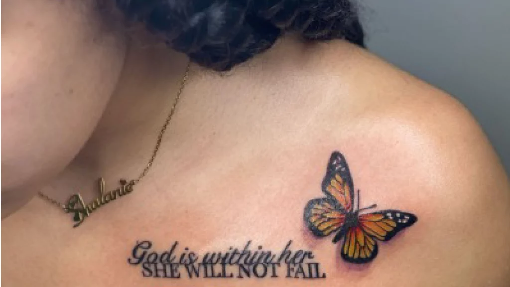 Orange Butterfly with font