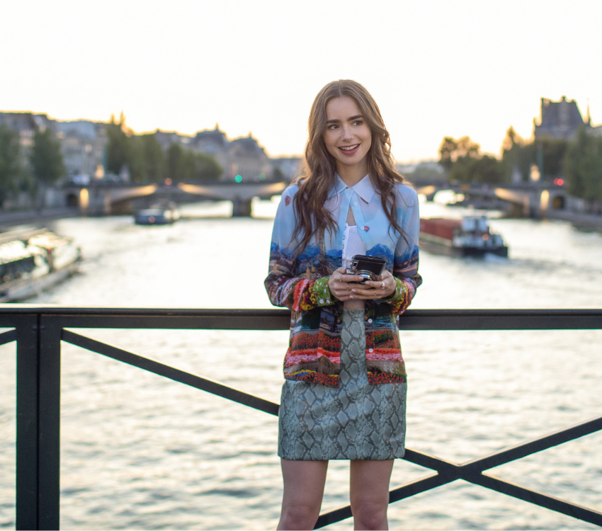 Emily in Snakeprint Mini Skirt