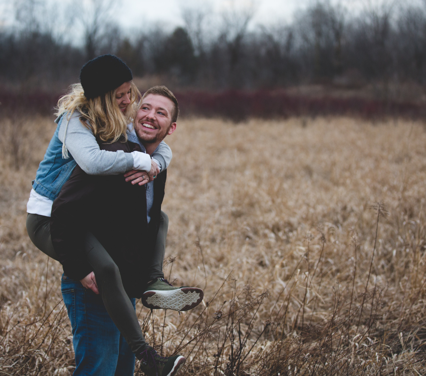 Man enjoying with his wife