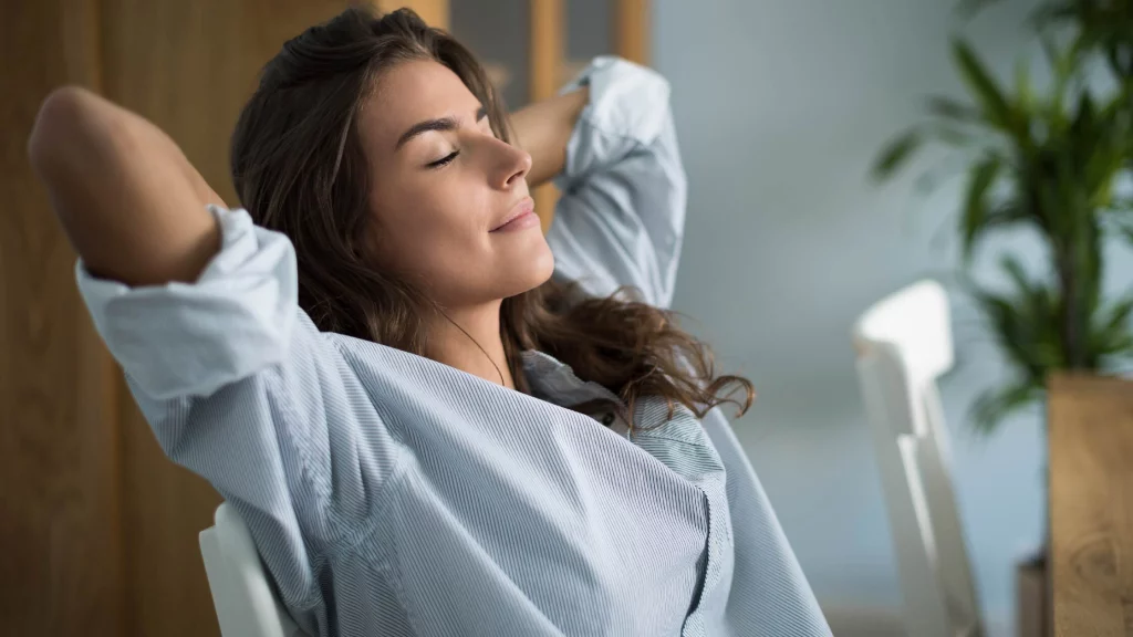 a girl relaxing 