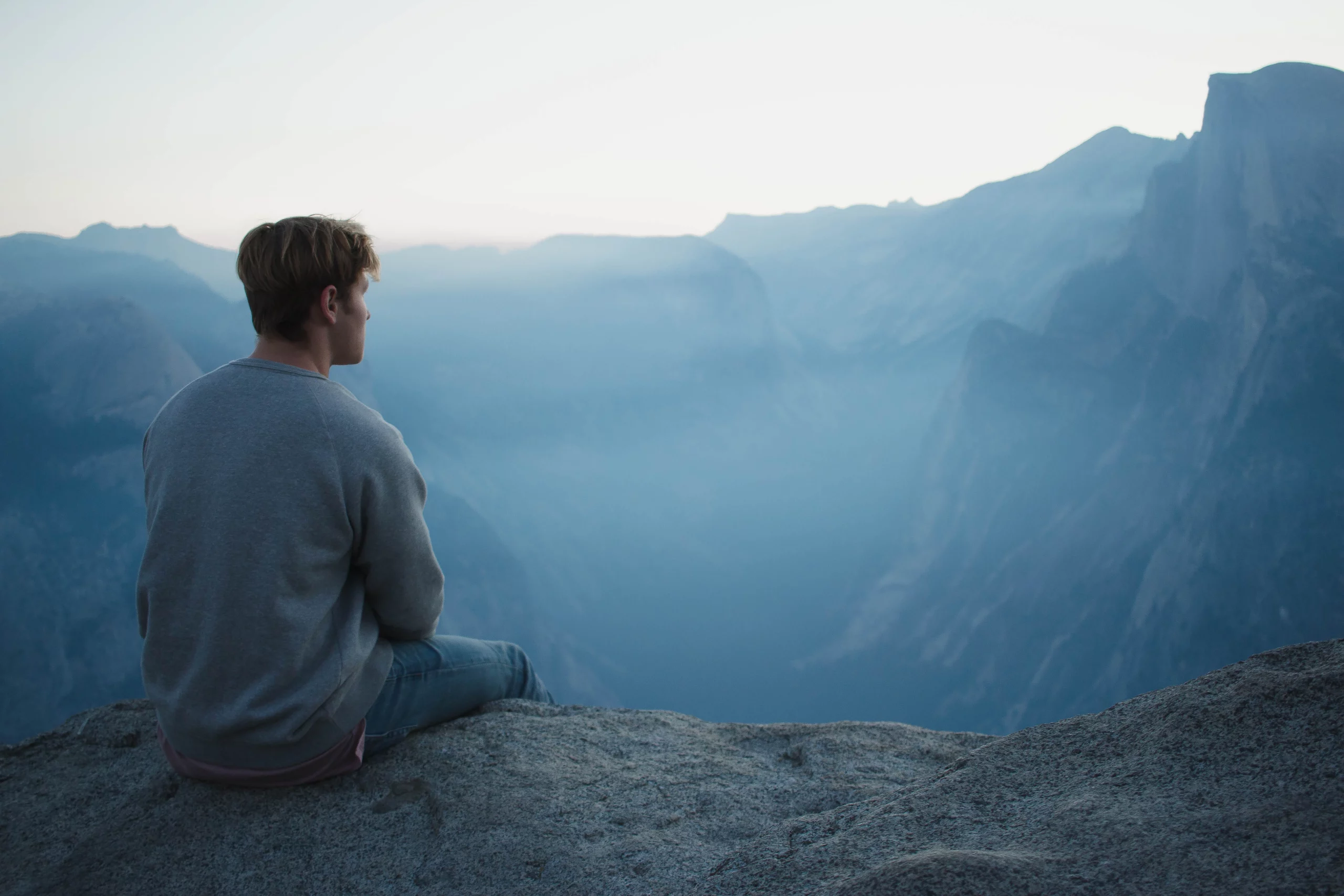 guy sitting alone