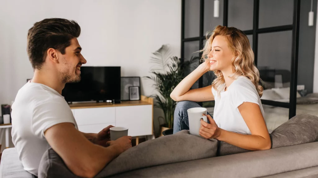 Girl and boy having conversation