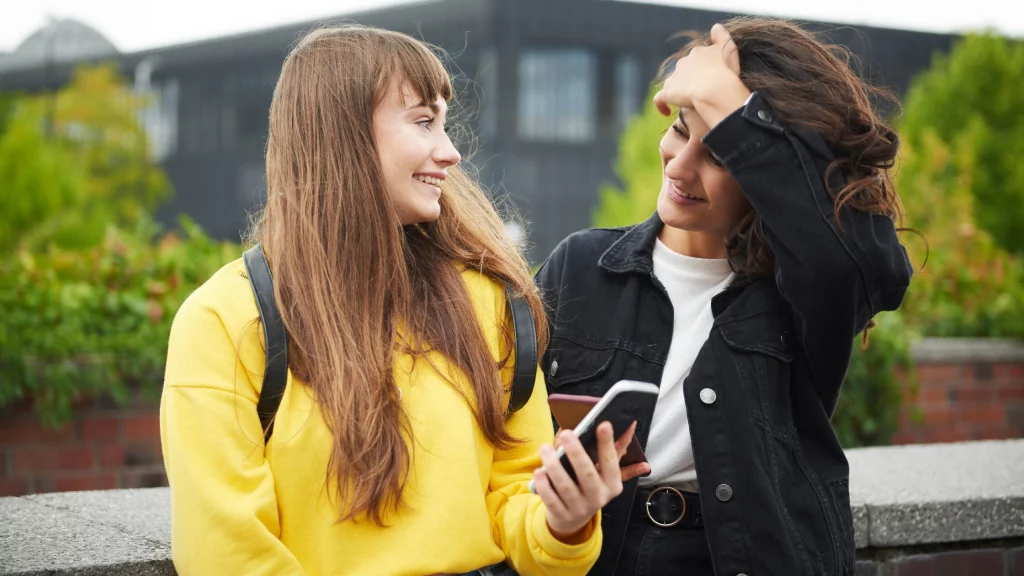 Two Girls Talking 