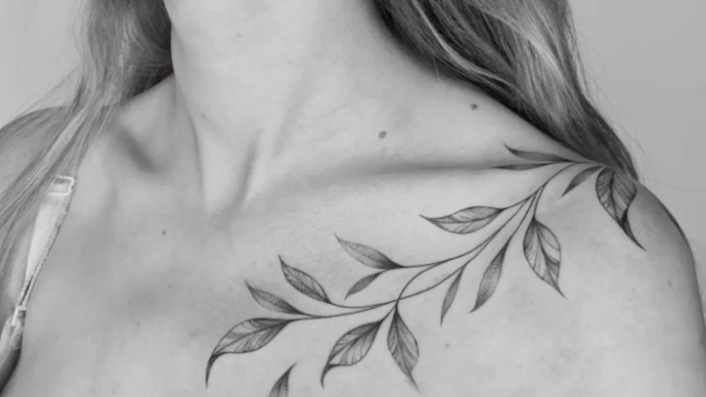 leaf shoulder tattoo