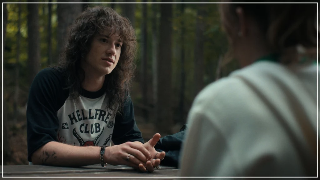 Video still of Eddie and Chrissy from Stranger Things