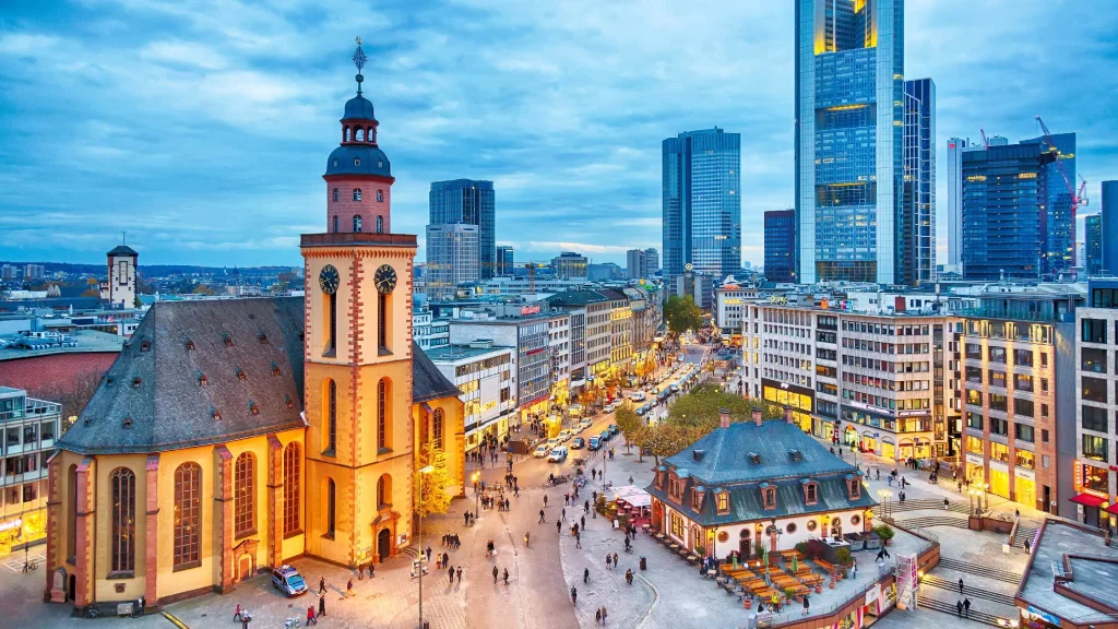 view of Frankfurt in Germany 