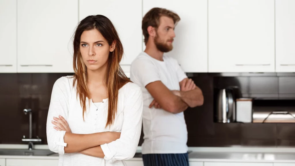 husband and wife angry with each other