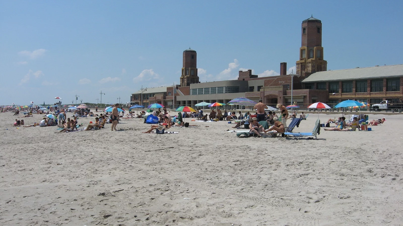 Visitors relaxing at the RIIS Park beach. 