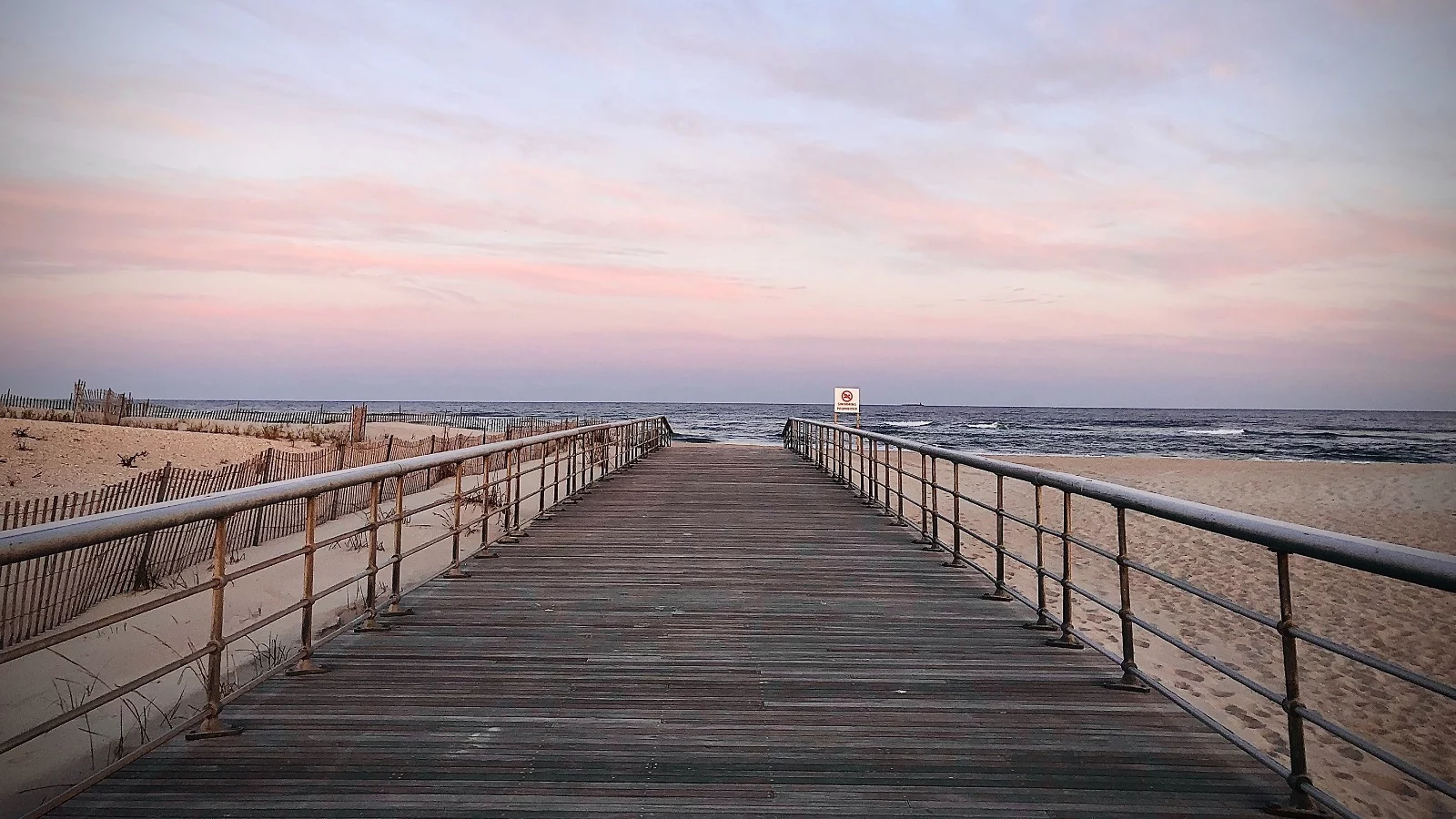A post-sunset image of Robert Moses State Park beach. 