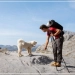 A man and a dog hiking on one of the dog-friendly hikes.