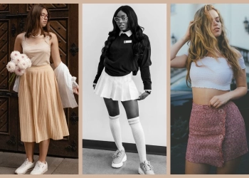 Girls wearing different types of Skirts