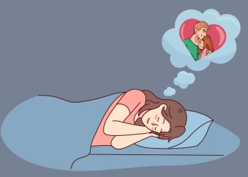 girl having a dream of her ex lover.