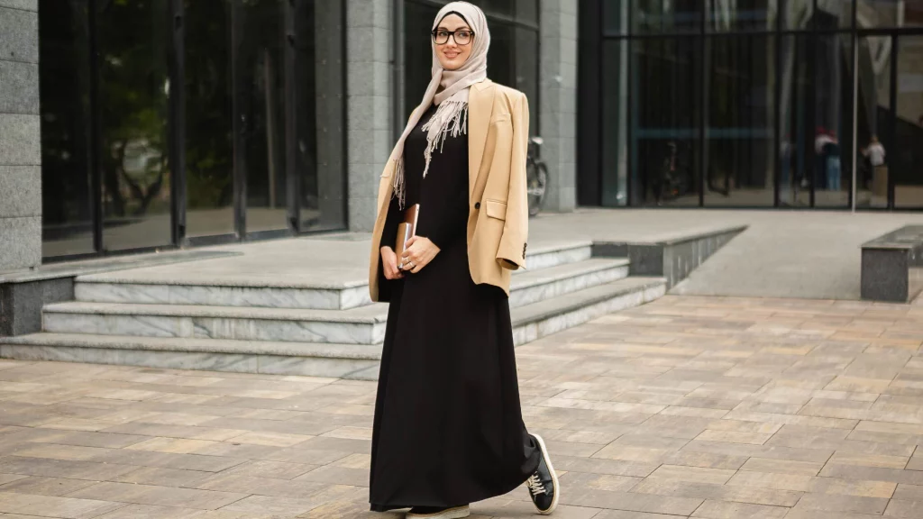 Hijab girl walking