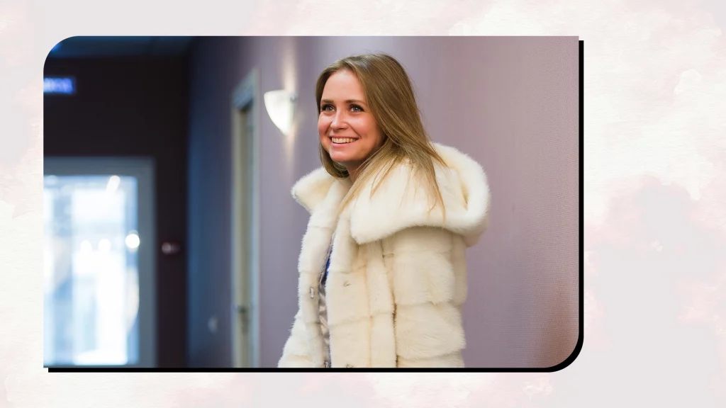 A woman wearing a Faux Fur Coat