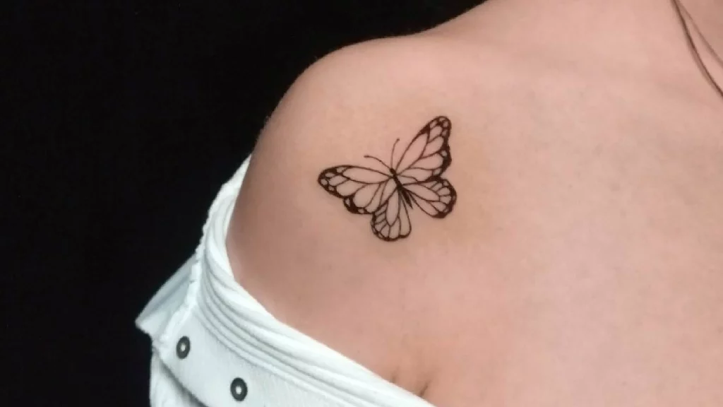 butterfly tattoo on shoulder