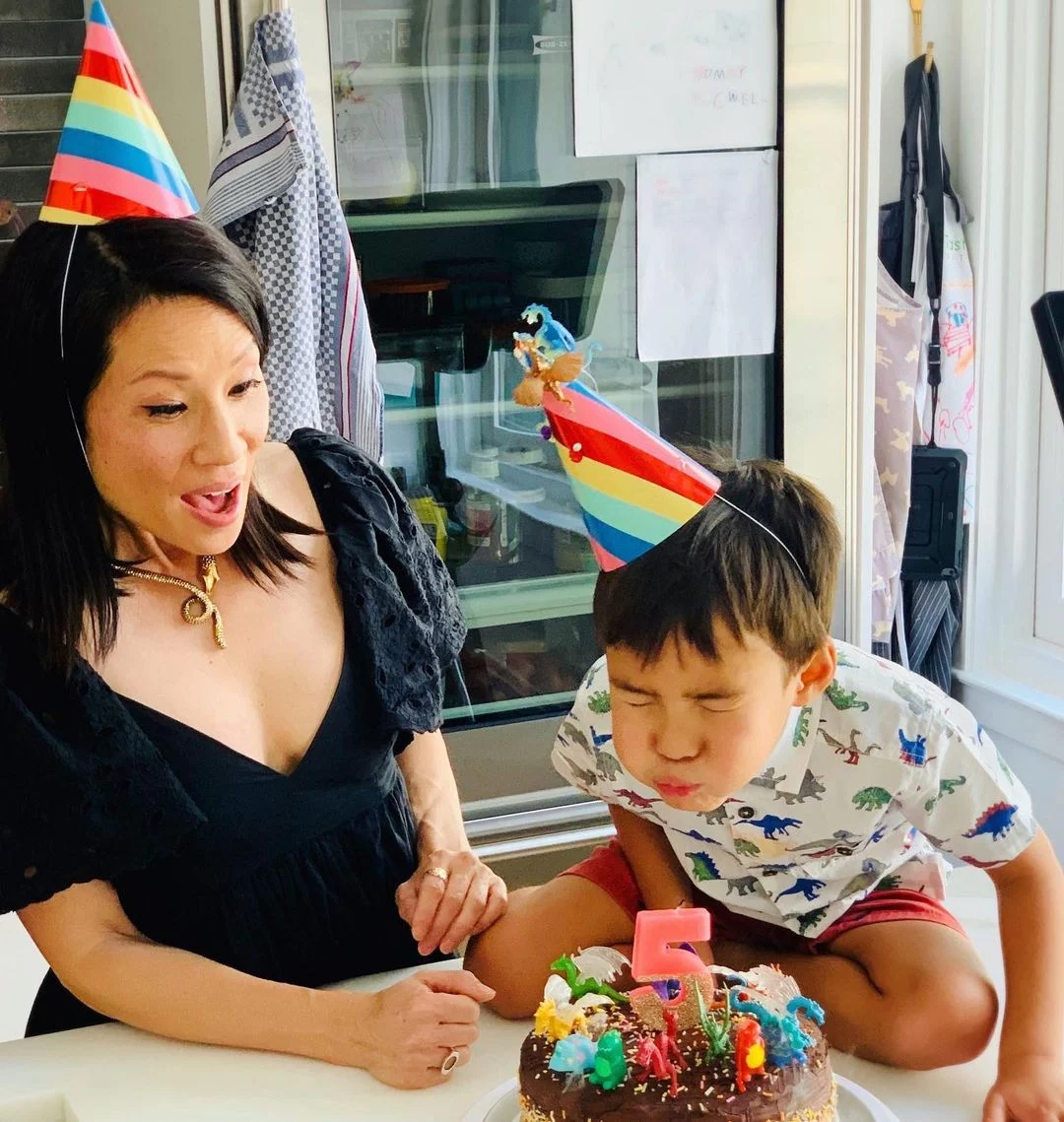 Lucy Liu celebrating her son Rockwell's birthday