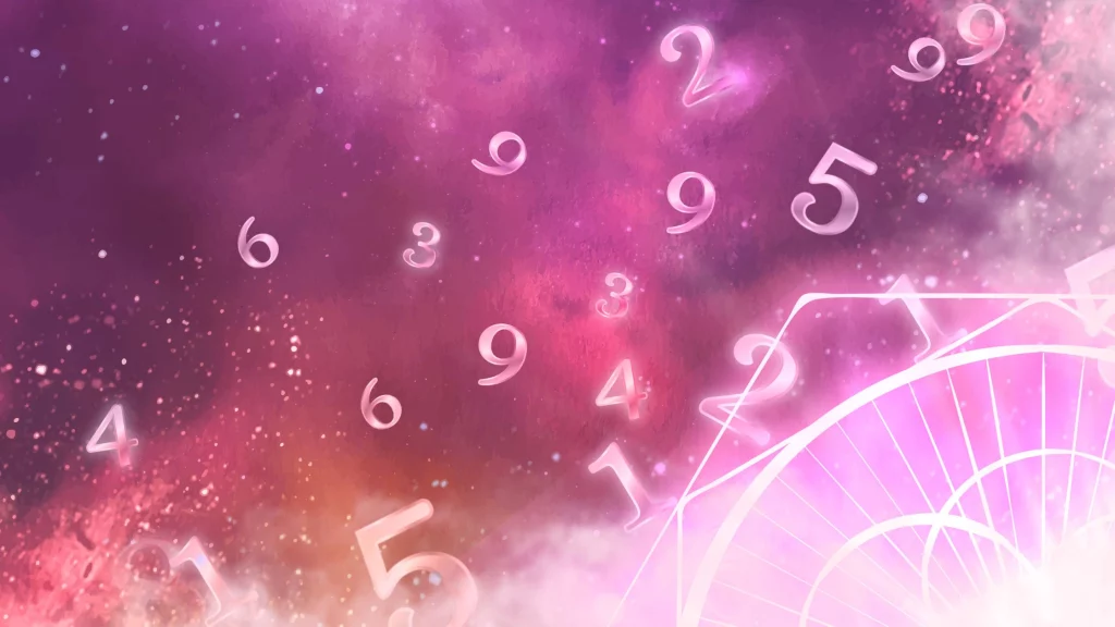 numbers in pink 