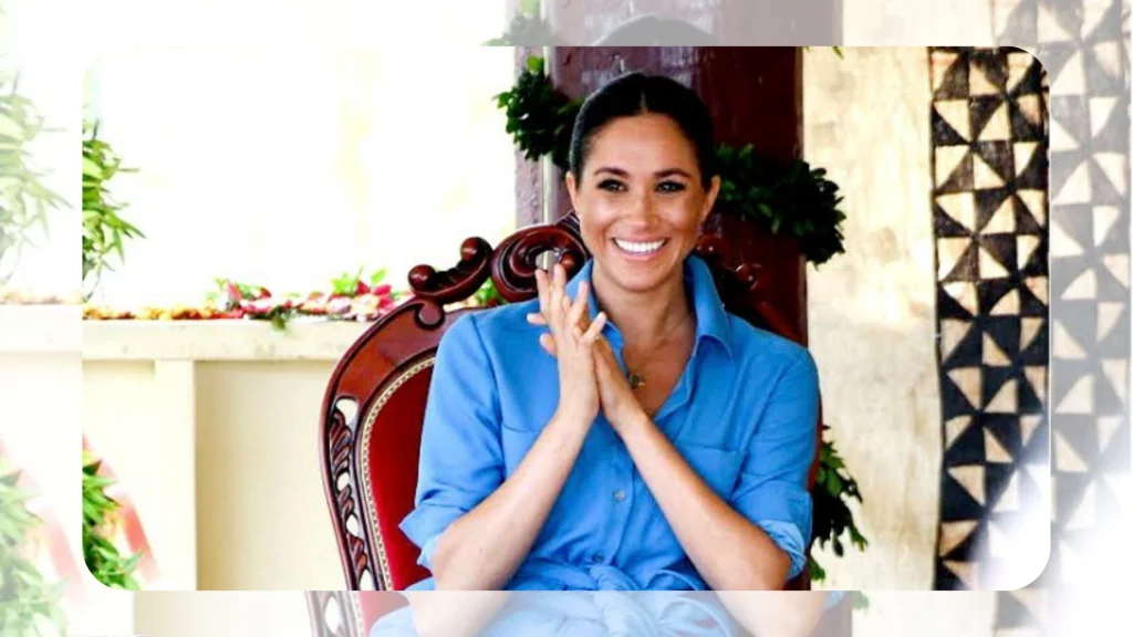 Meghan Markle in blue dress